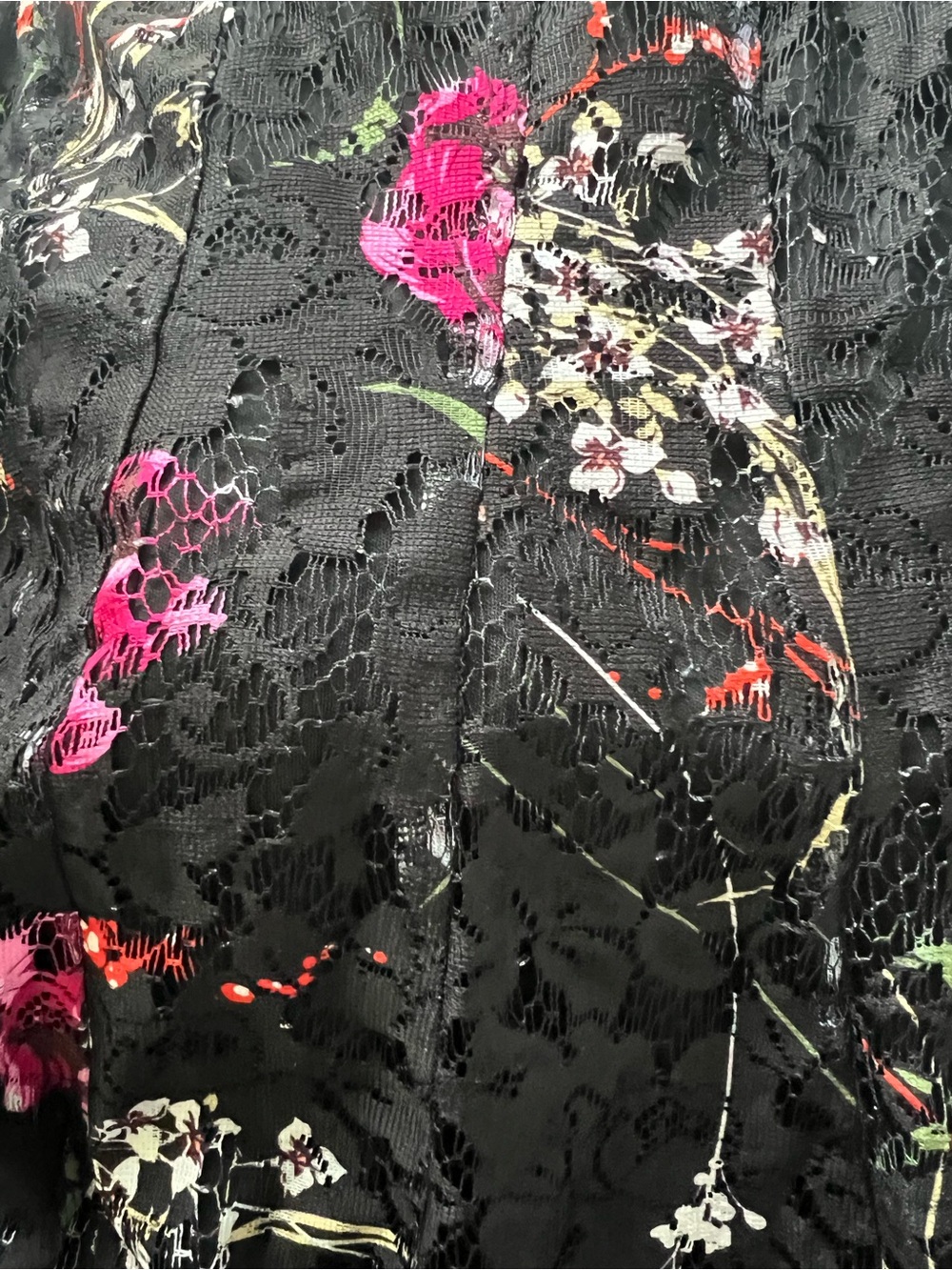 Betsey Johnson Black Midi Dress with Pink & Red Floral Print cocktail dress - Picture 4 of 5